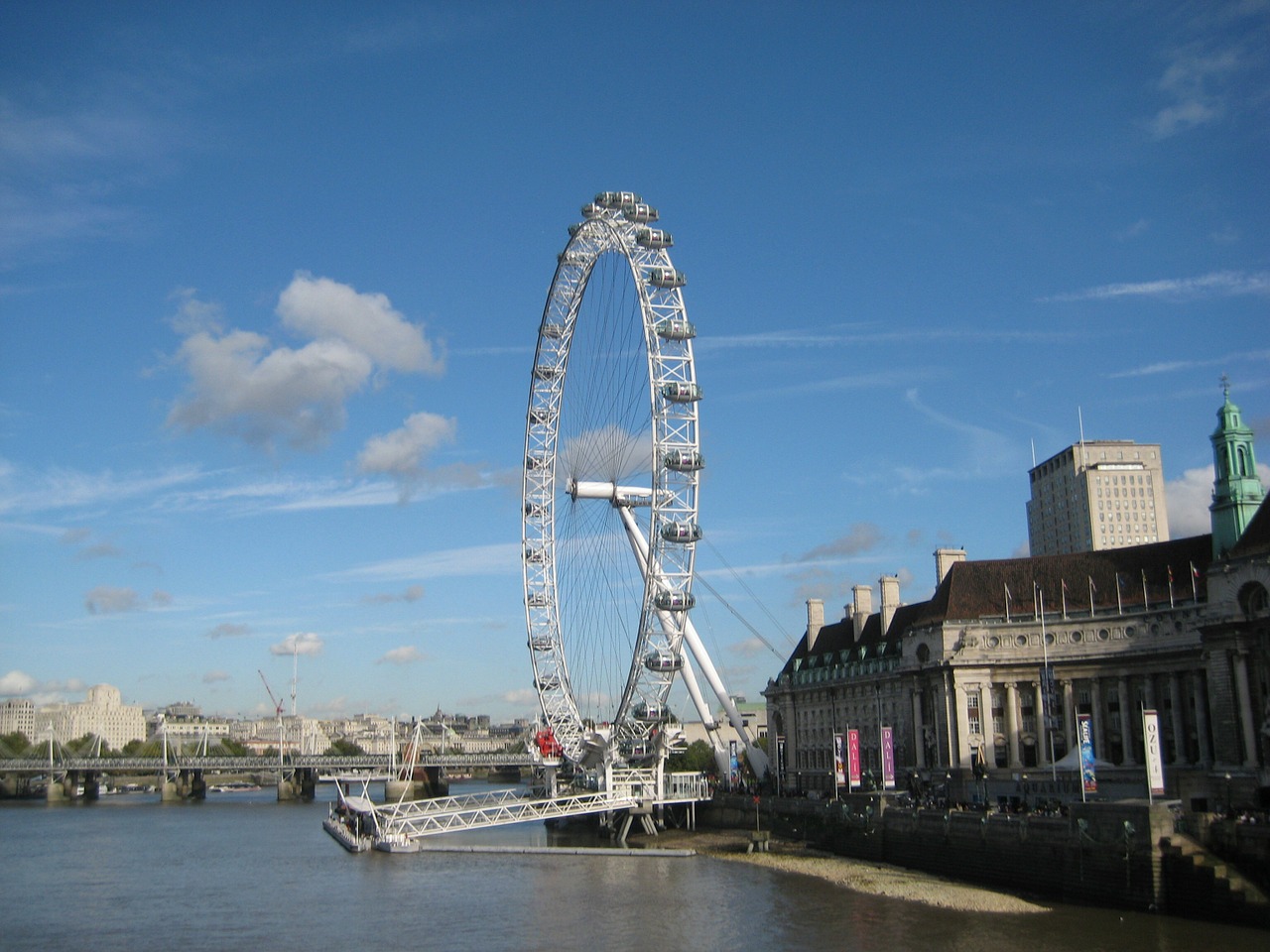 london eye ferris wheel landmark free photo