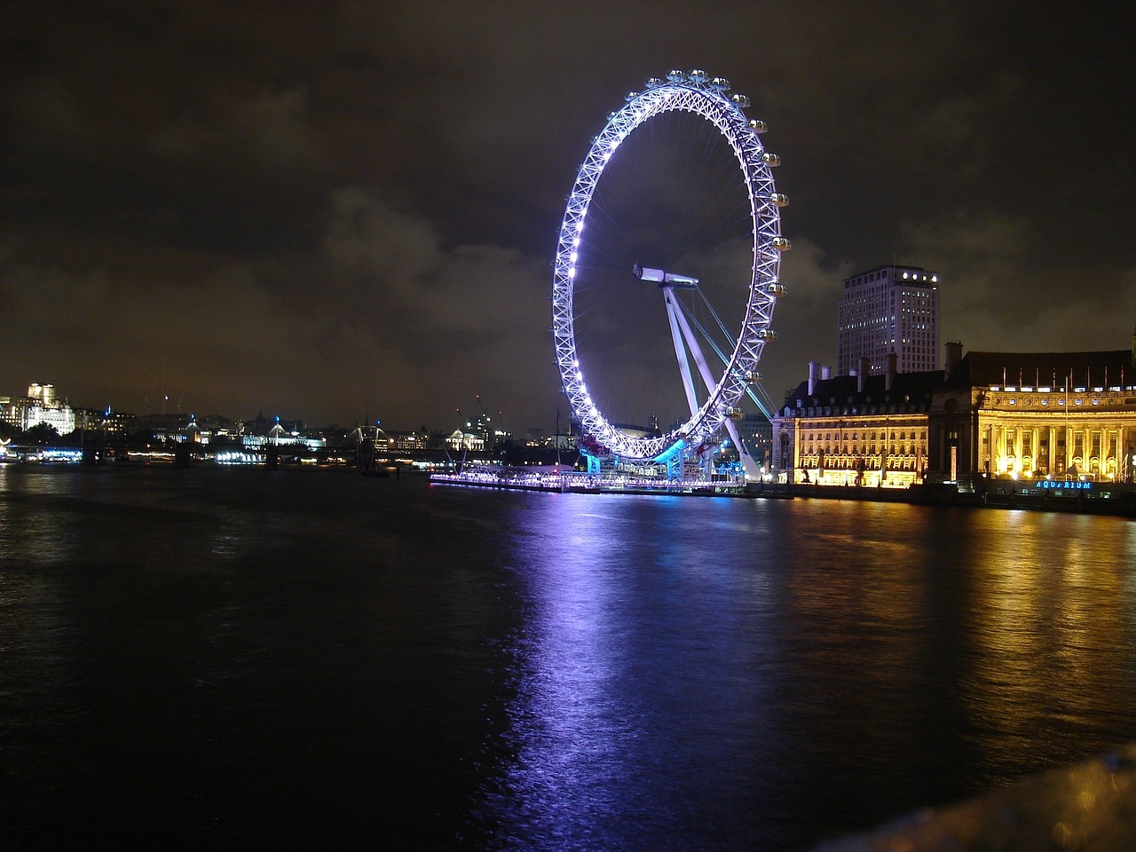 london eye attraction night free photo