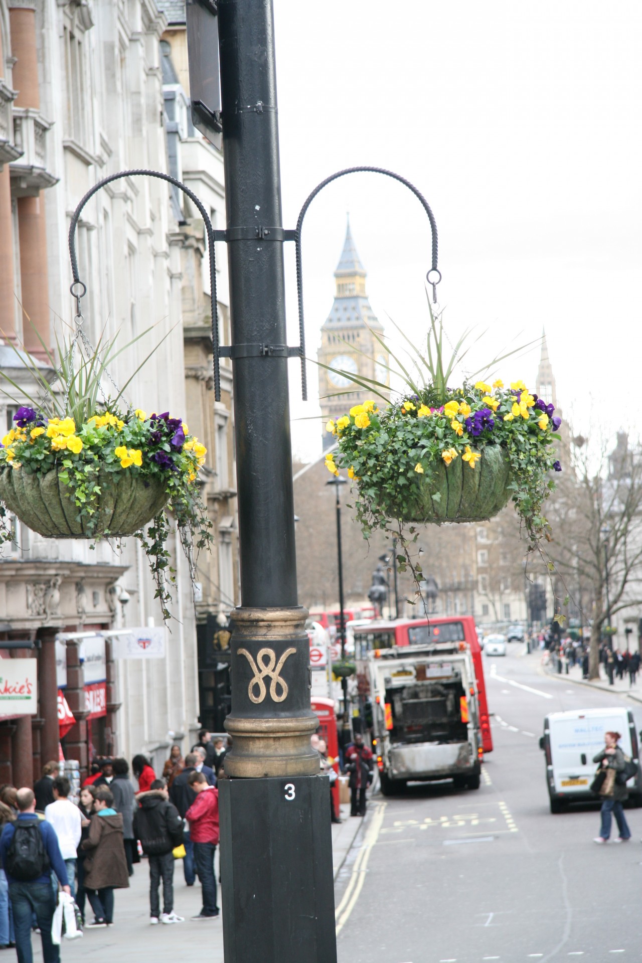 london hanging baskets flowers free photo