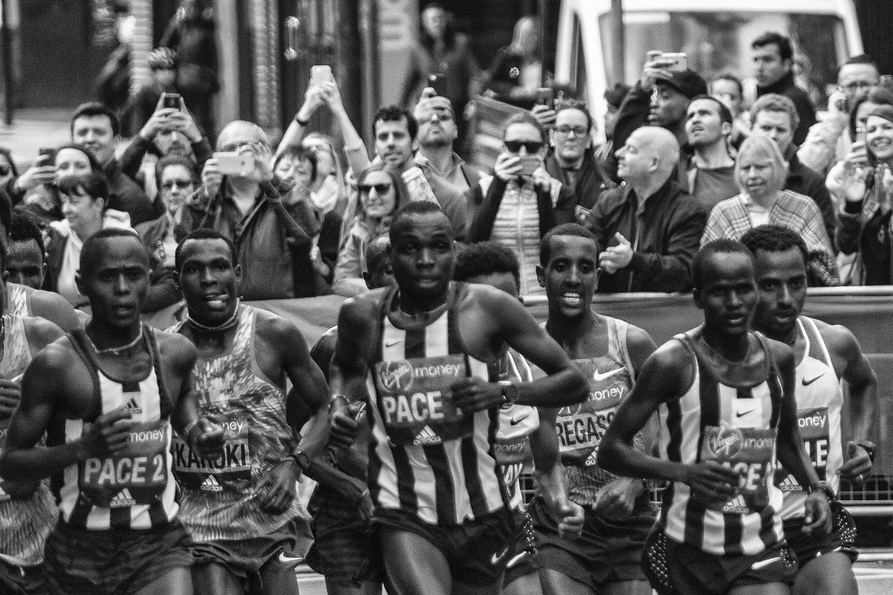 london marathon elite runners kenyan runners free photo