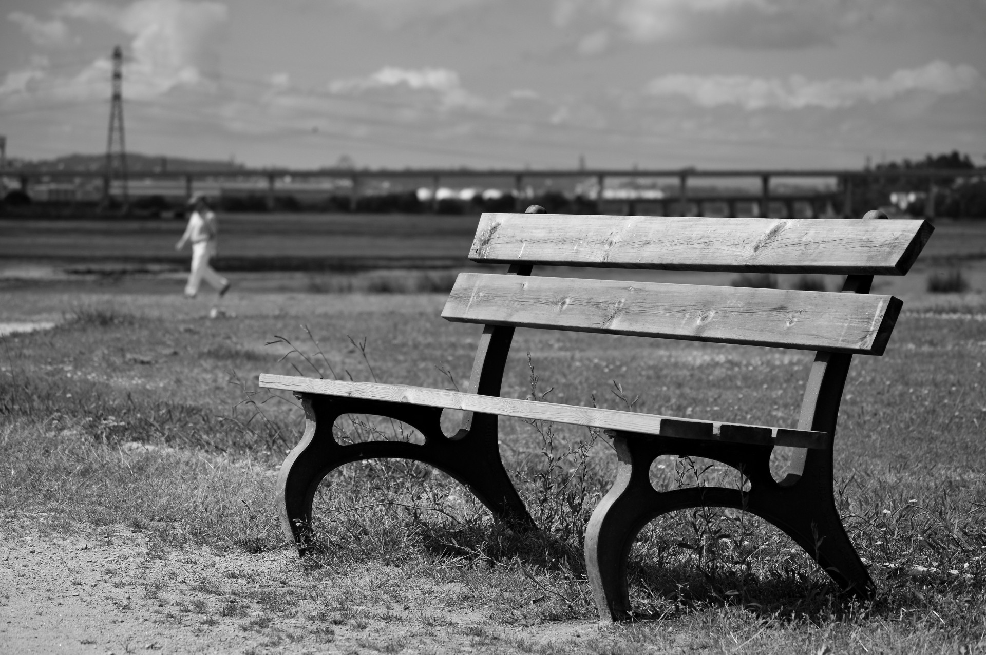 park bench lonely park bench free photo