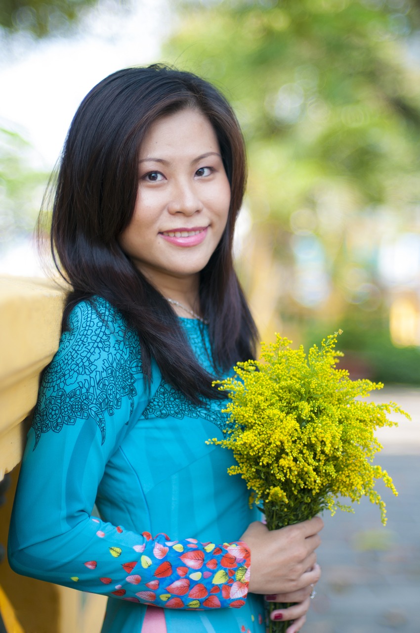 long coat green girl free photo