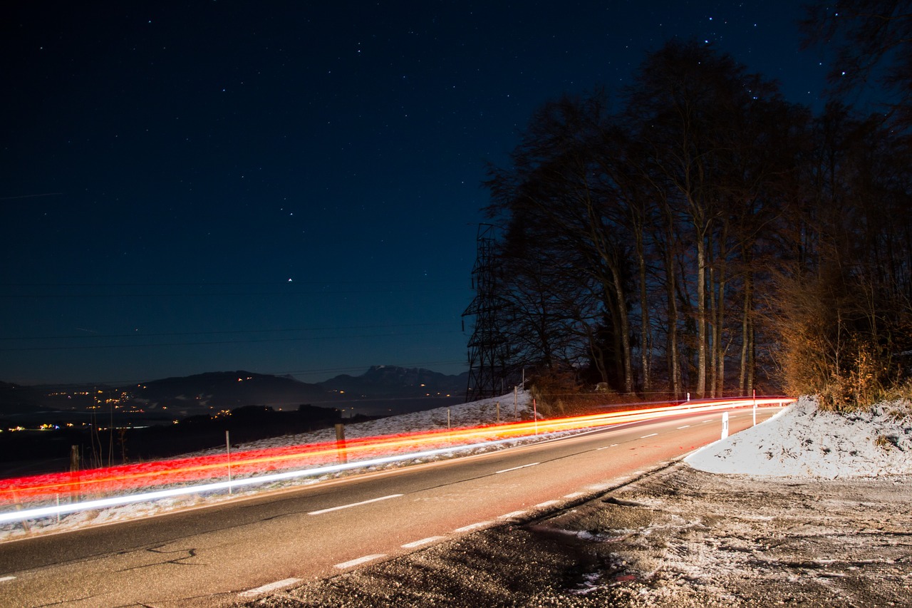 long exposure auto evening free photo