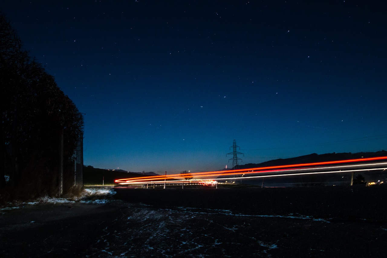 long exposure auto evening free photo