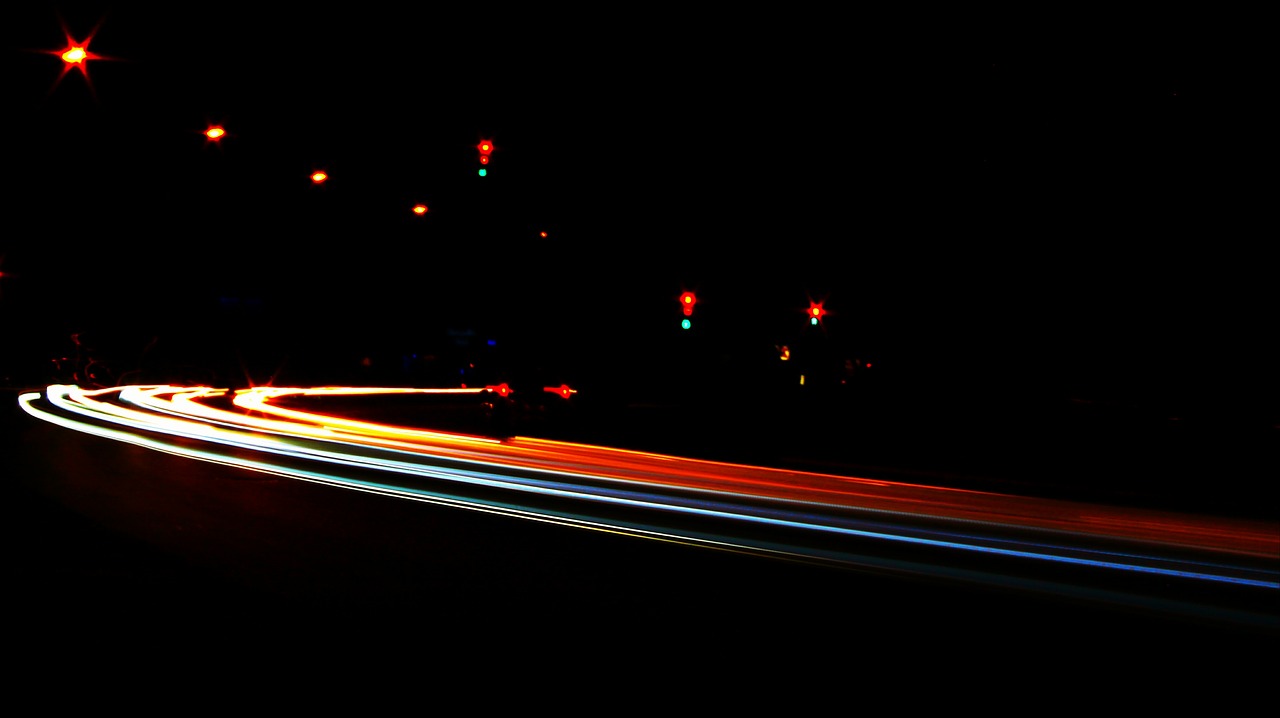 long exposure road night free photo