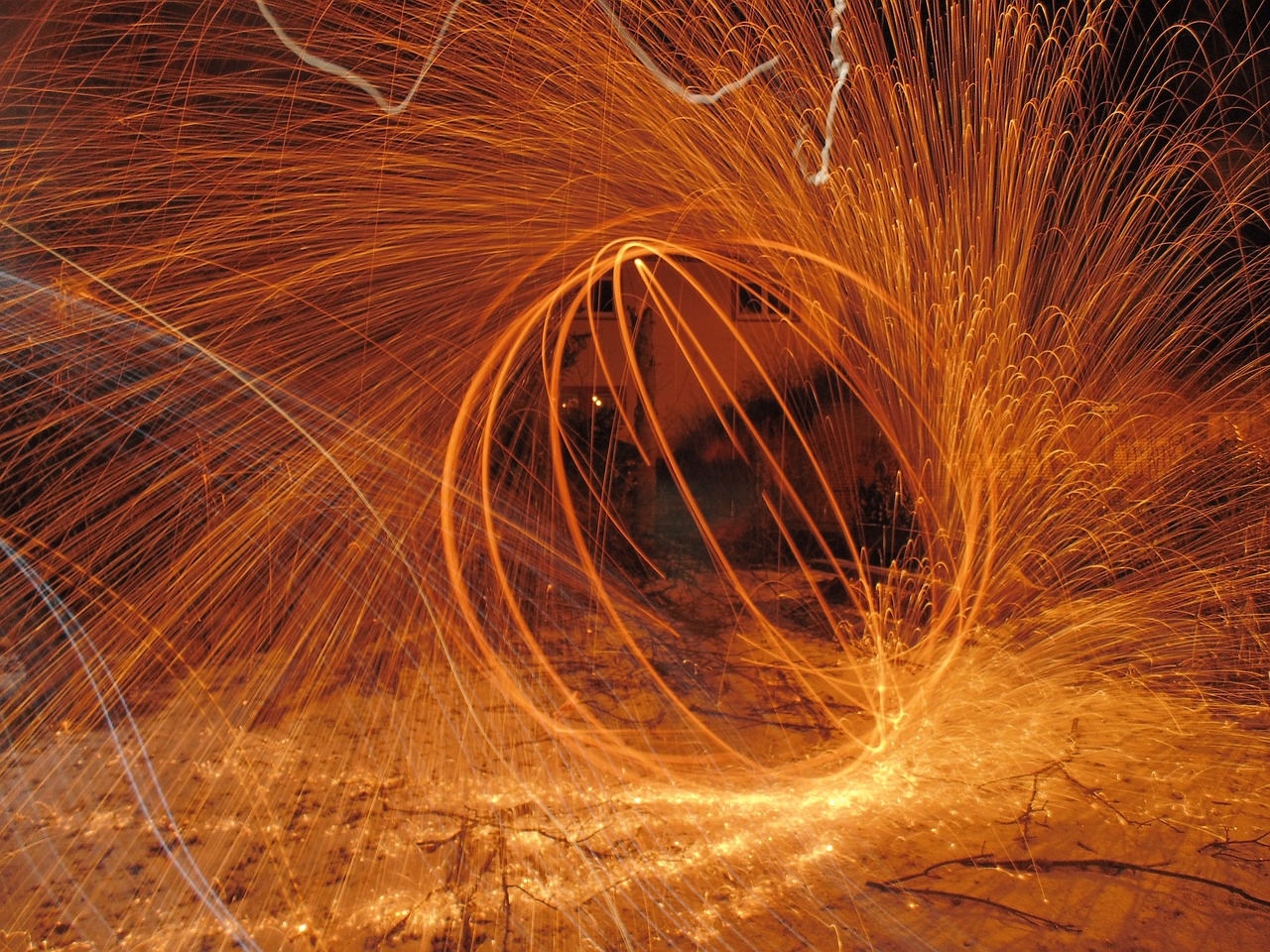 long exposure steel wool radio free photo