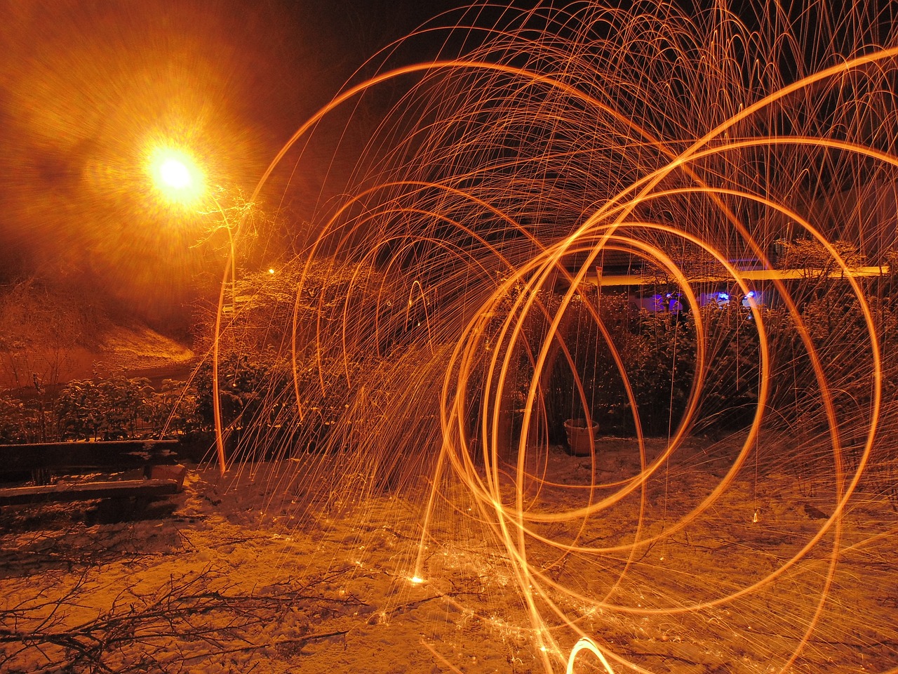 long exposure steel wool radio free photo