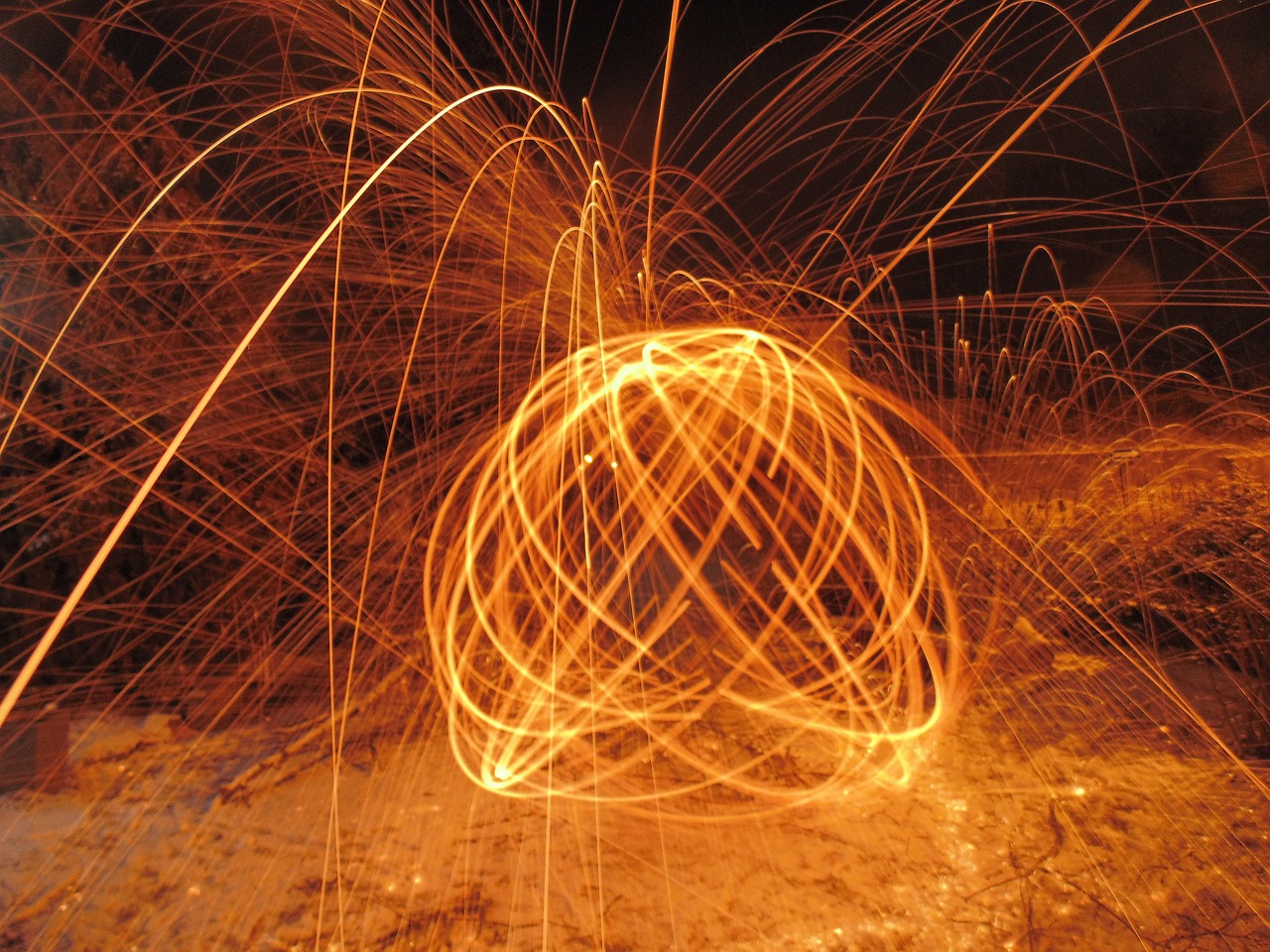 long exposure steel wool radio free photo