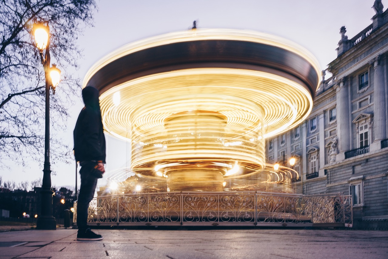 long exposure carousel ride free photo