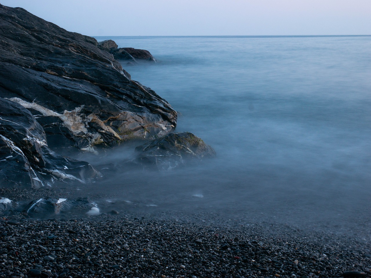 long exposure  sea  sunset free photo