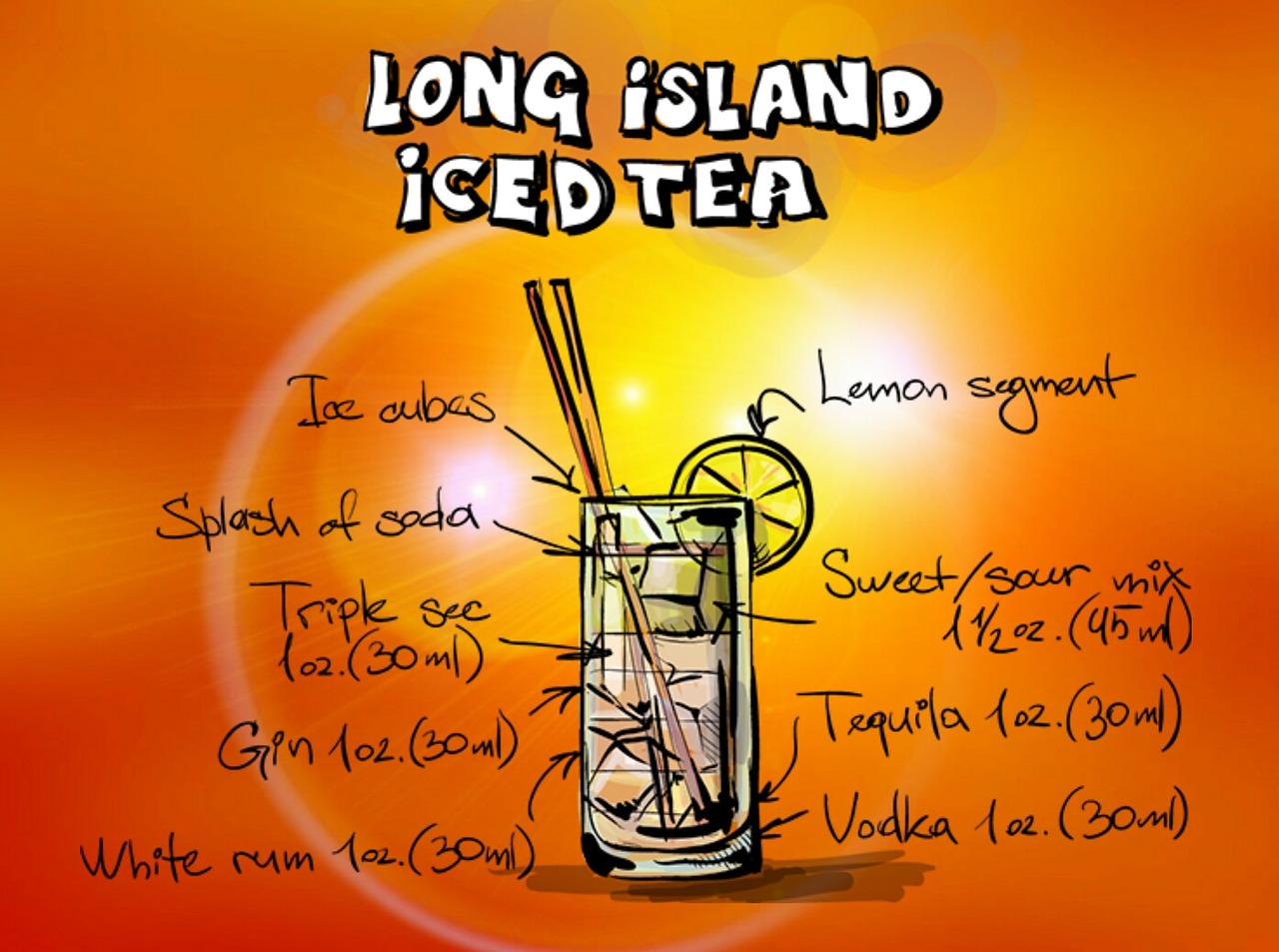long island iced tea cocktail drink free photo