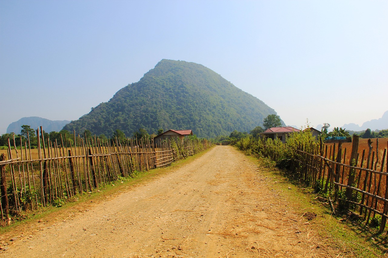 long road mountain sky free photo