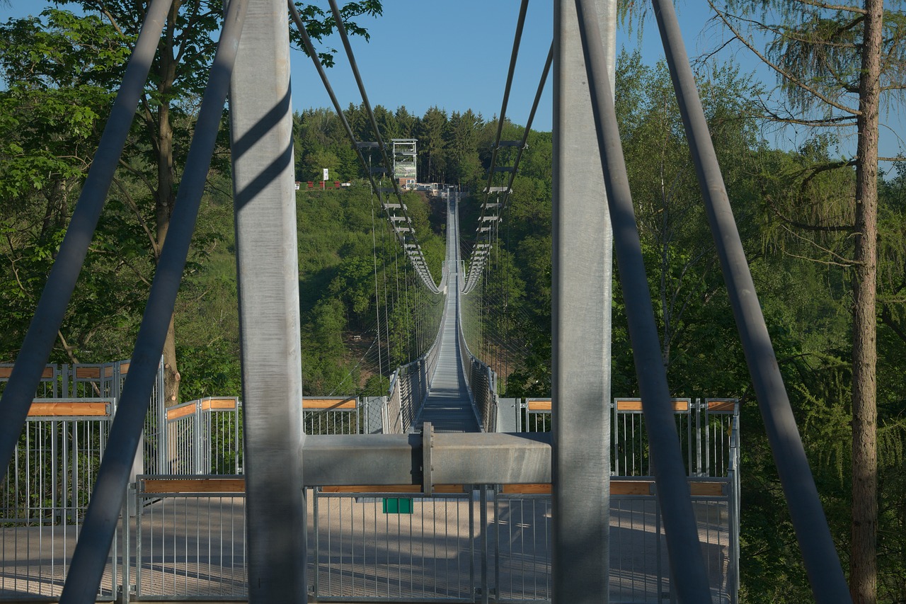 longest pedestrian suspension bridge rappbodetalsperre world record free photo
