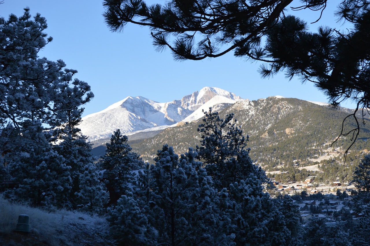 longs peak snow colorado free photo