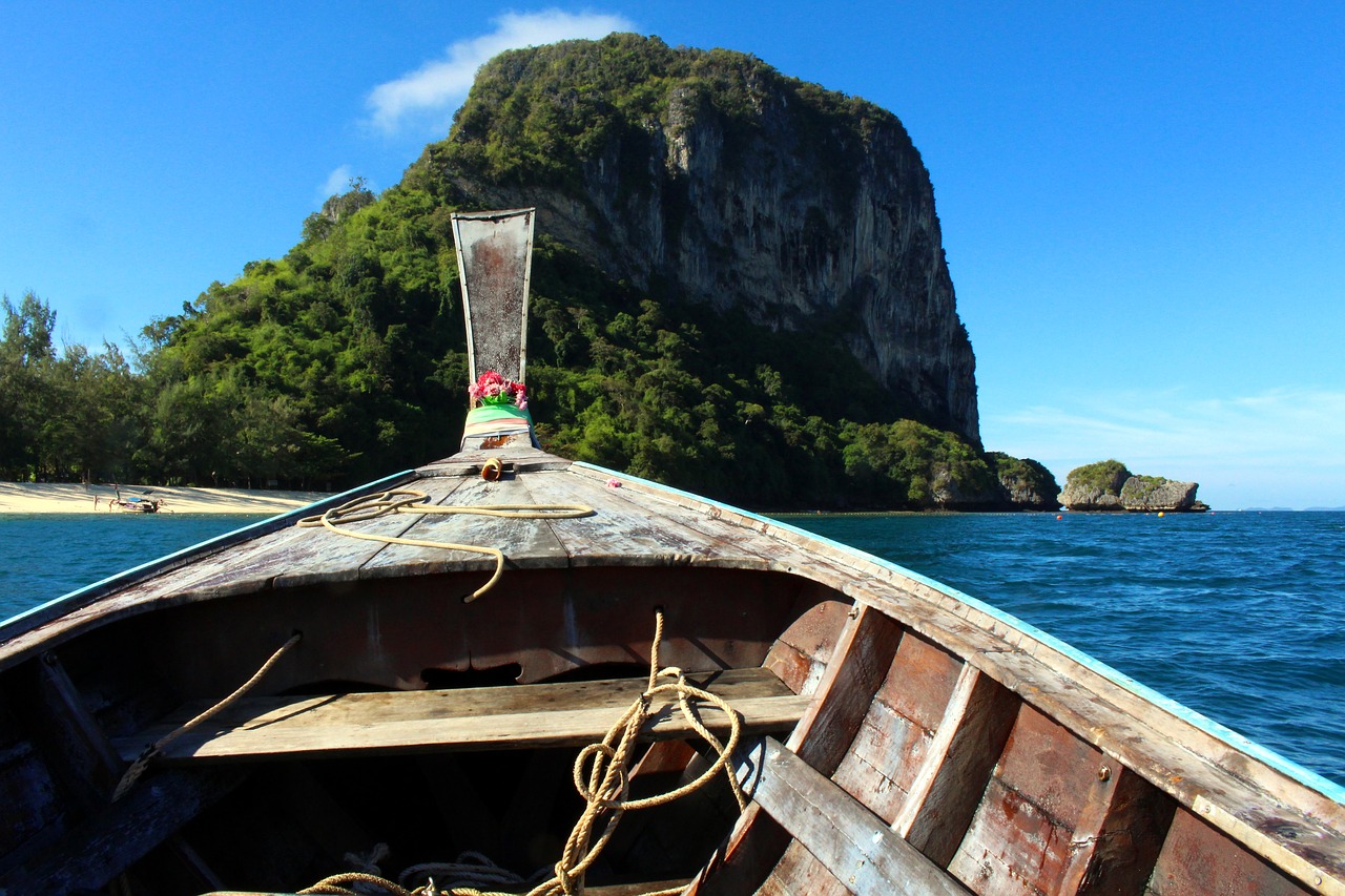 longtail boat thailand poda island free photo