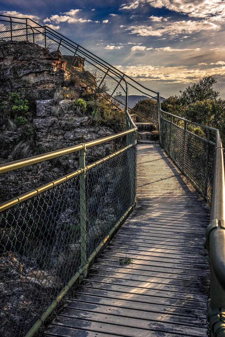 lookout stairs mountains free photo