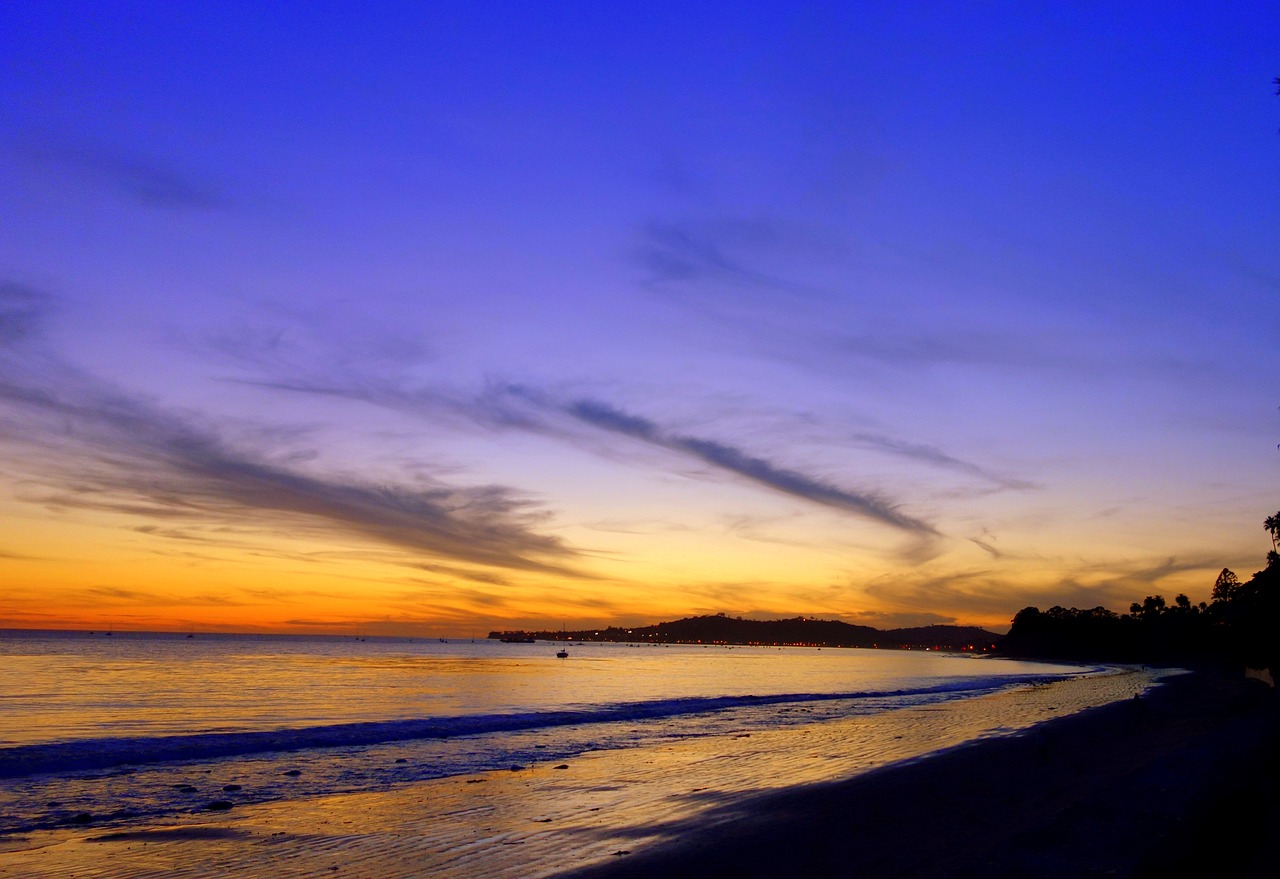 los angeles beach sunset free photo