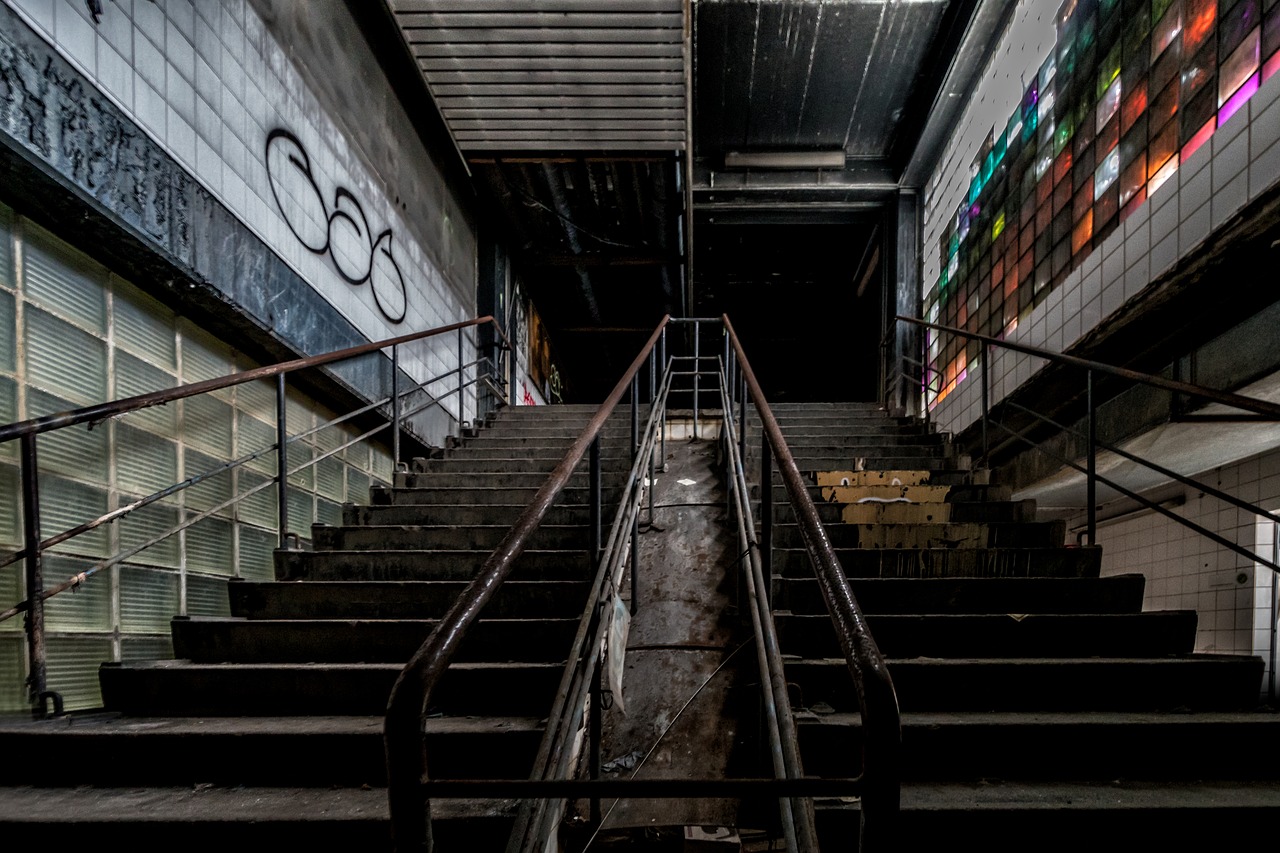 lost place  stairs  factory free photo