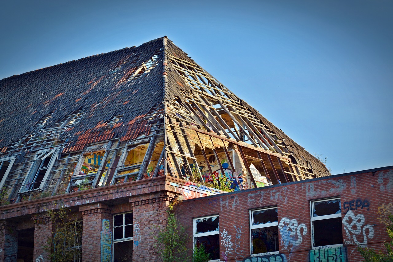 lost places factory roof free photo