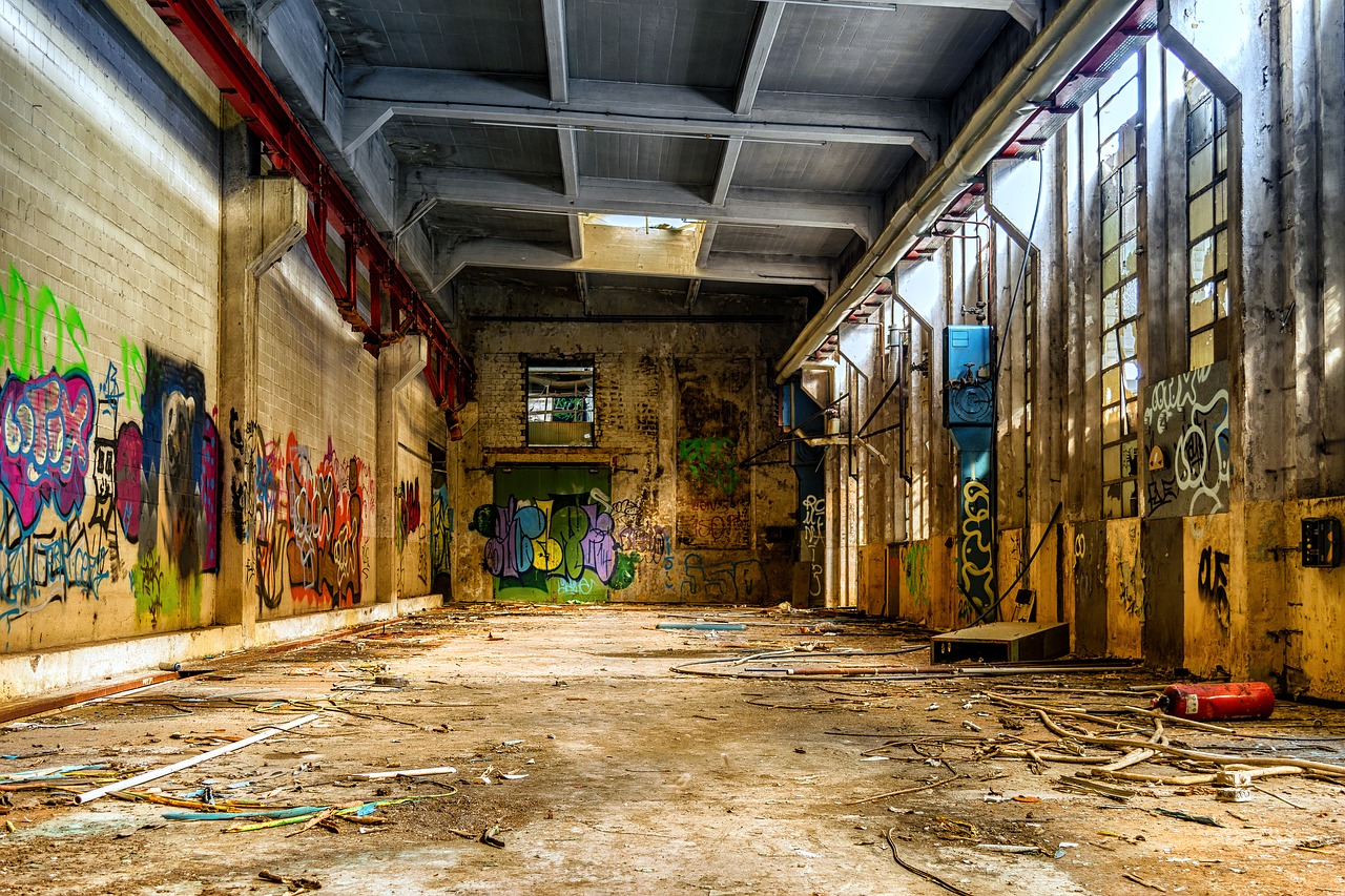 lost places hall factory building free photo