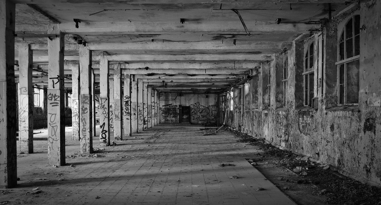 lost places factory black white free photo