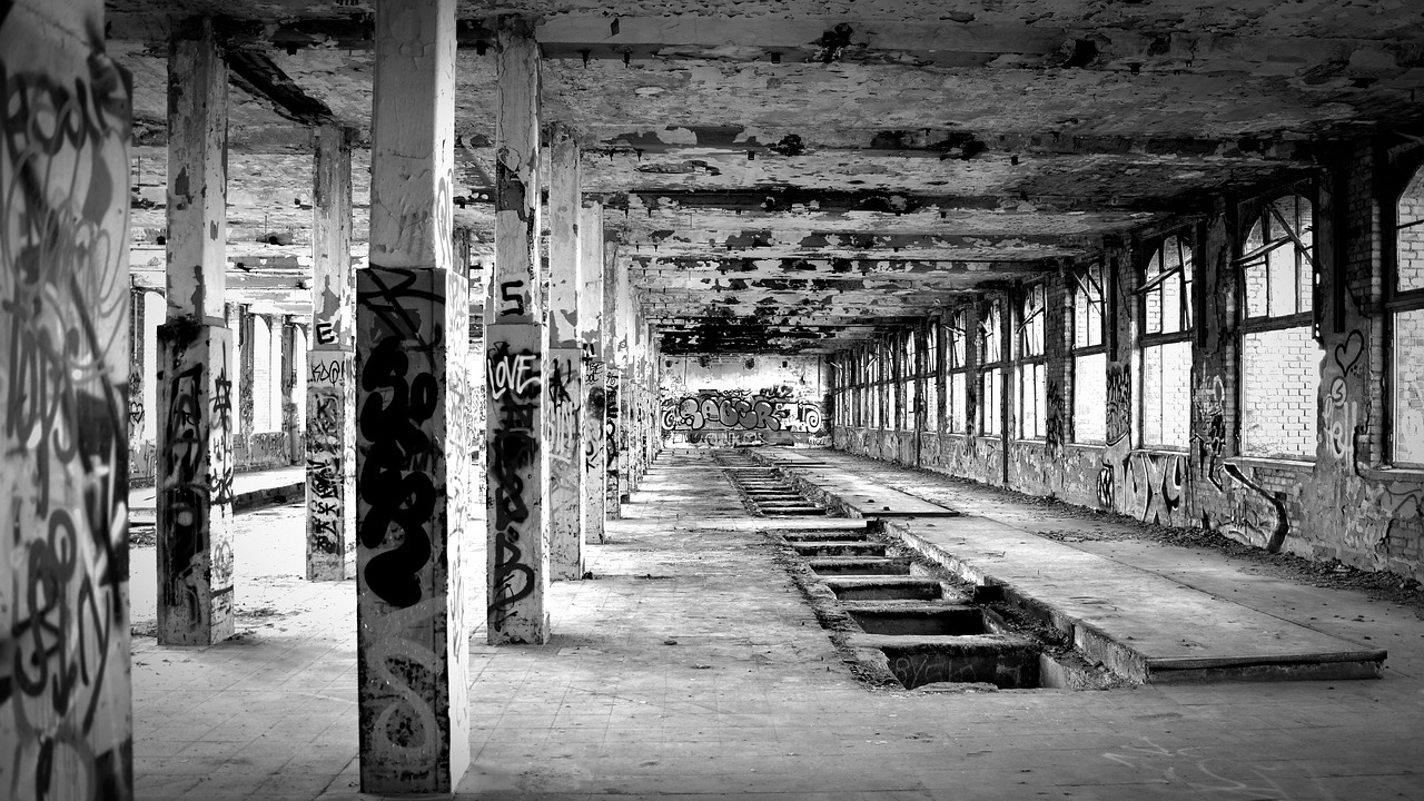 lost places factory black white free photo