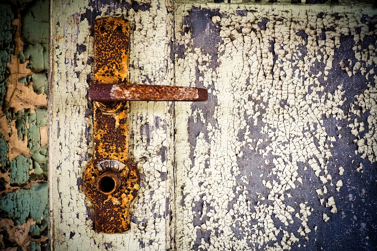 lost places railway station door free photo