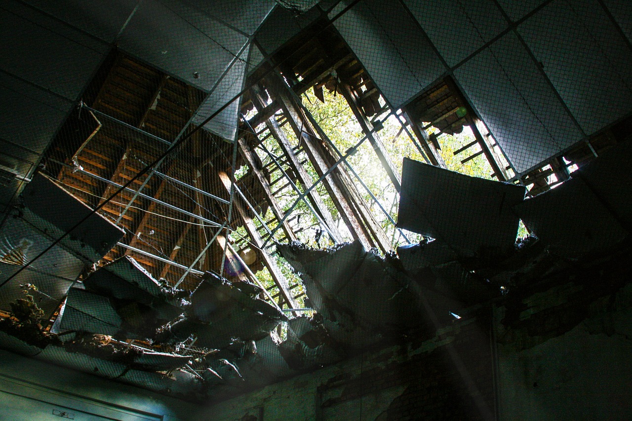 lost places broken roof free photo