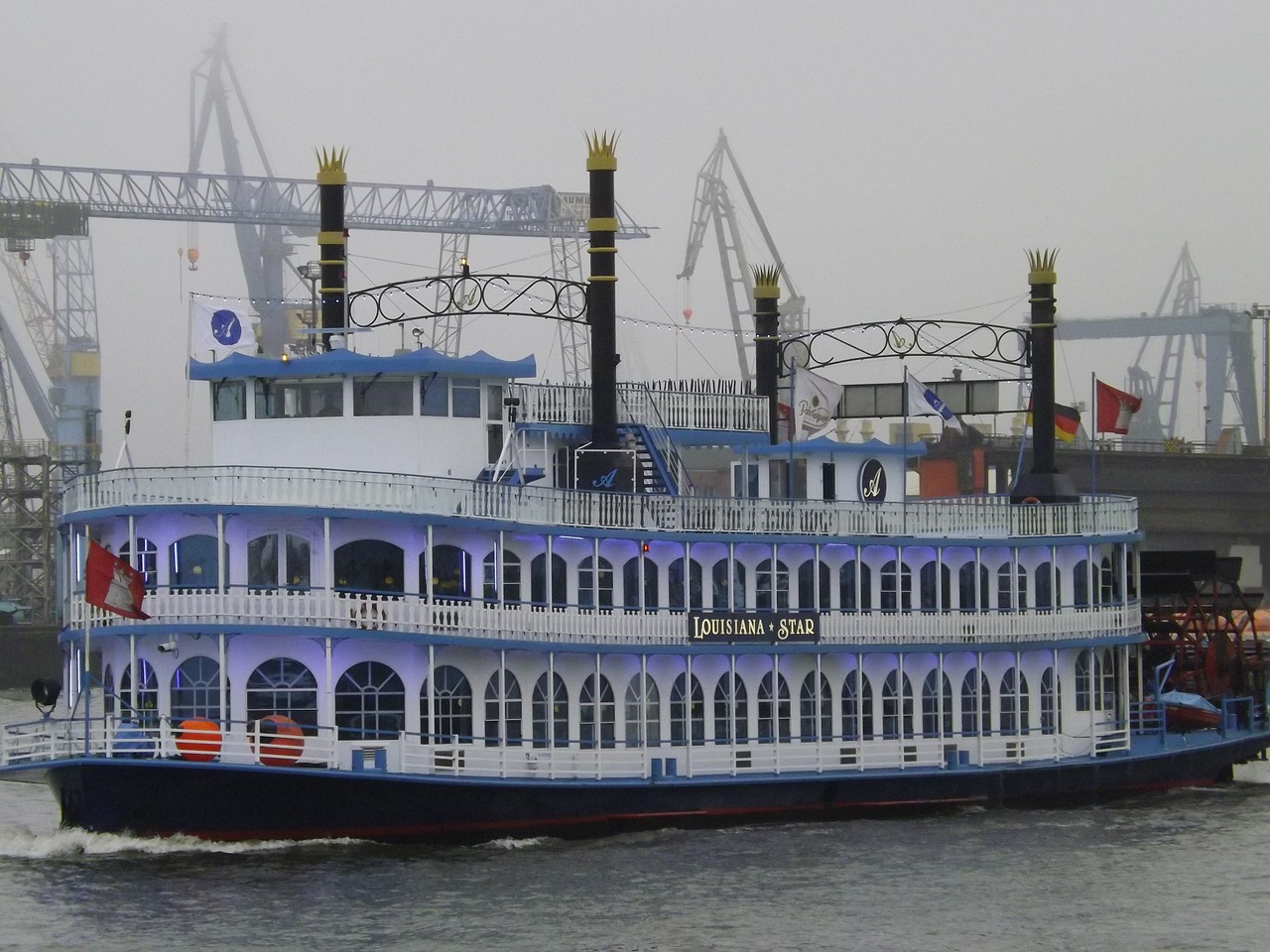 louisiana star passenger ship paddle steamer free photo