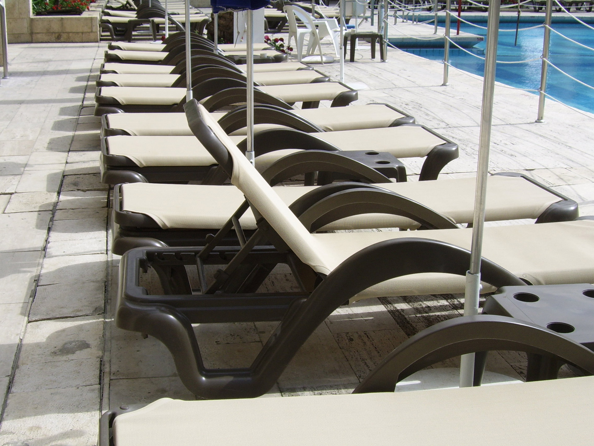 lounge chairs pool free photo