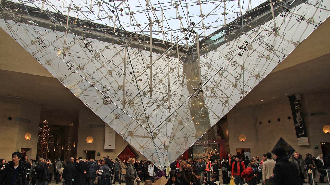 louvre pyramid paris free photo