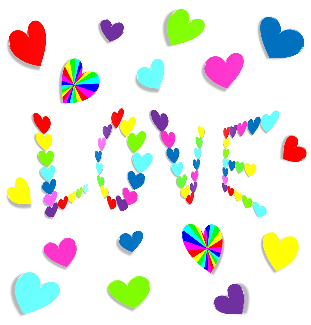 love hearts text free photo