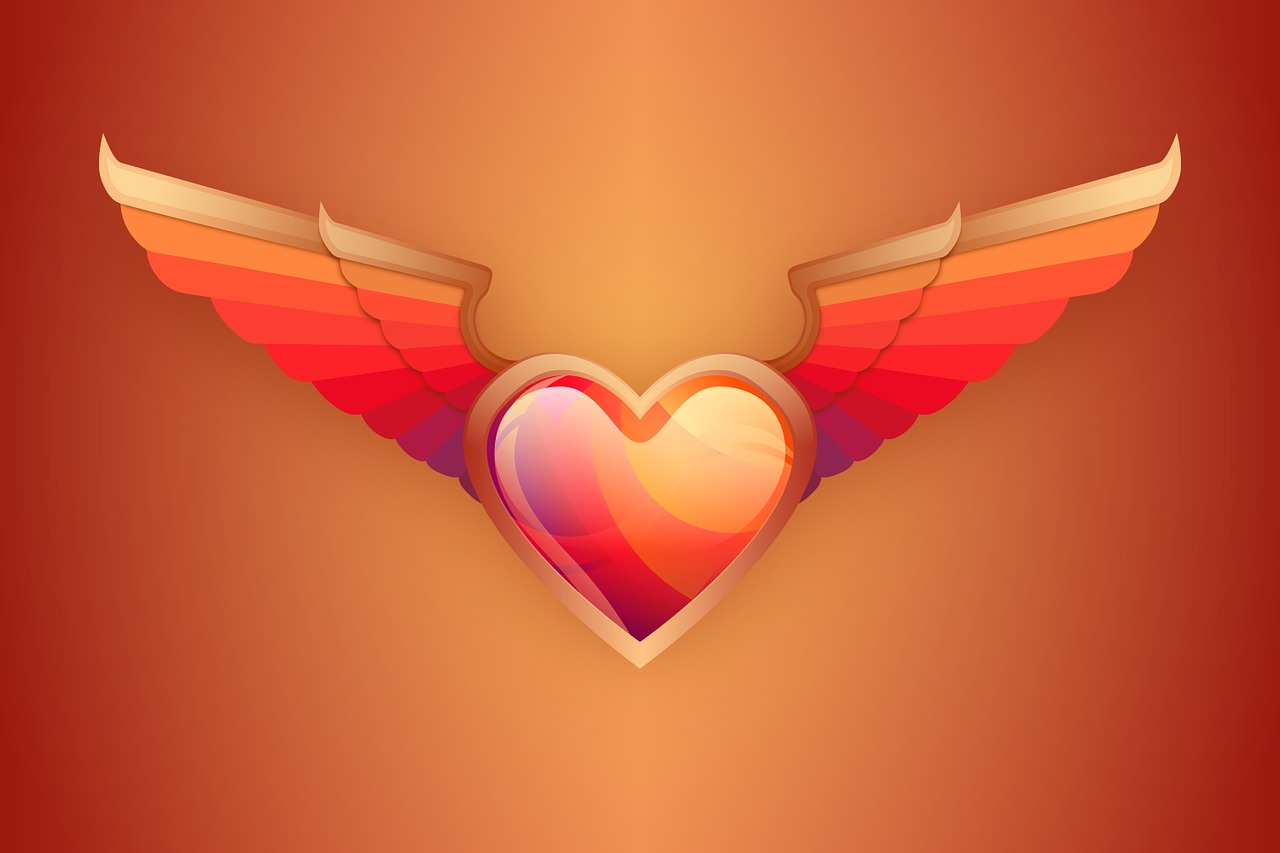 love heart wings free photo