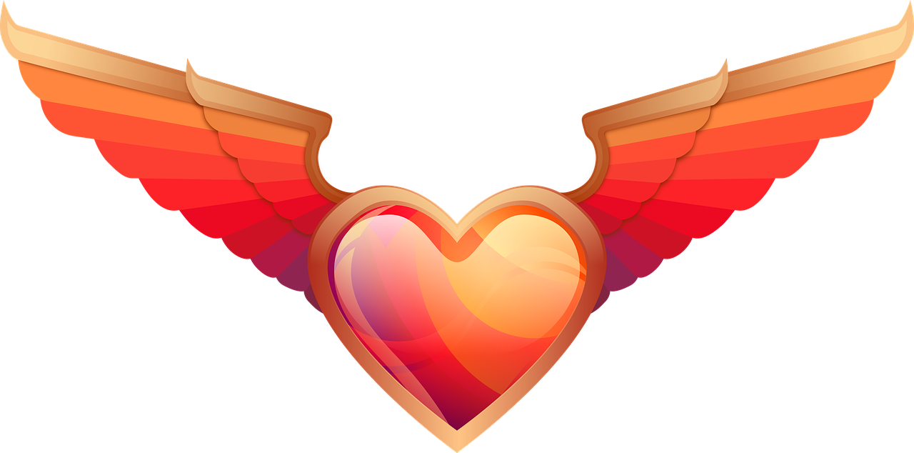 love heart wings free photo