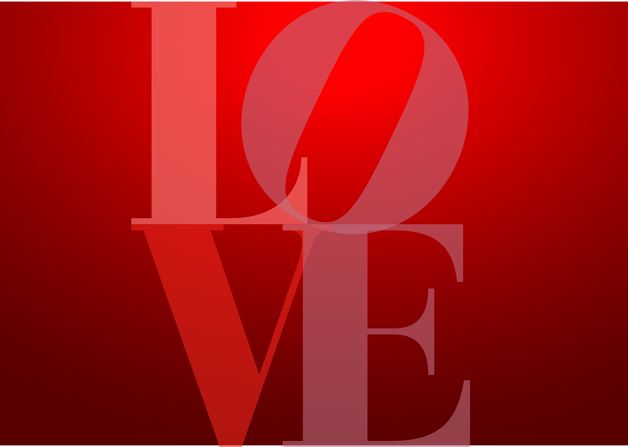 love red typography free photo