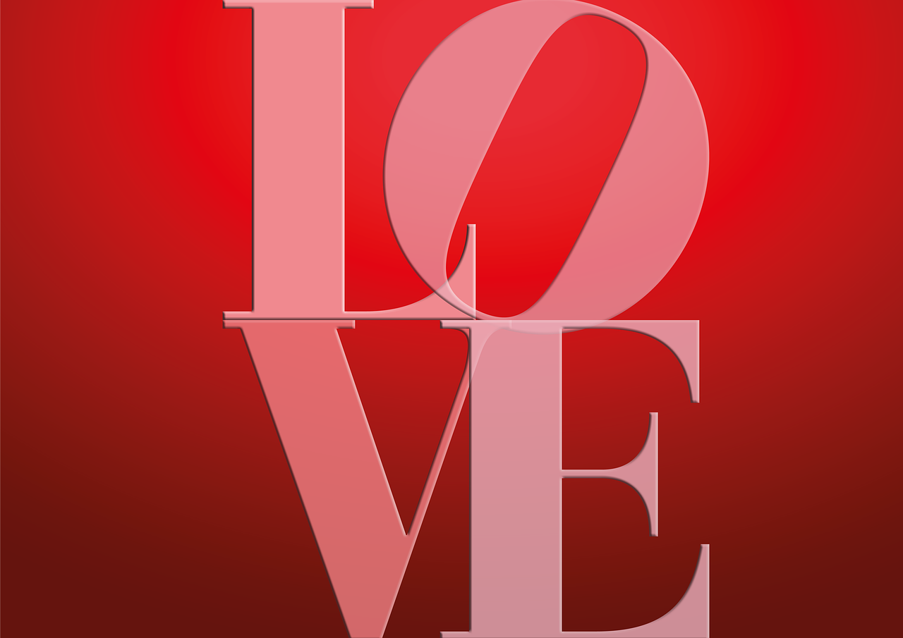 love red typography free photo