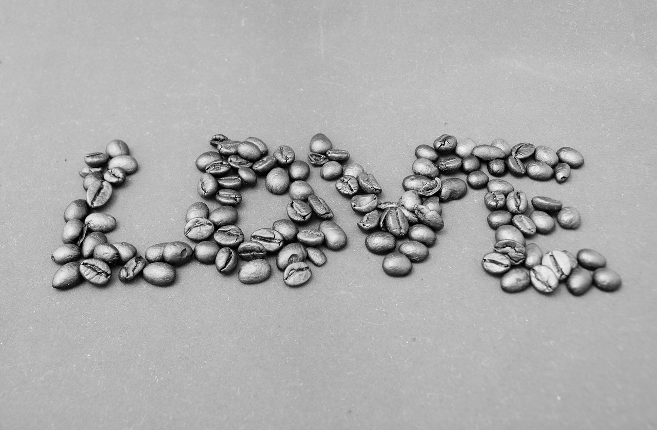 love coffee black and white free photo
