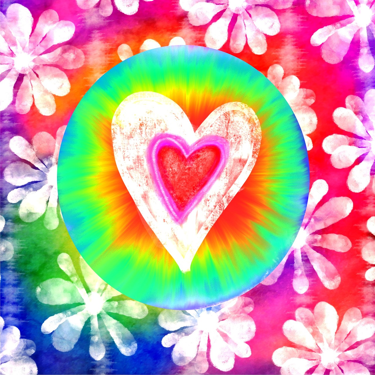 love hippy rainbow free photo