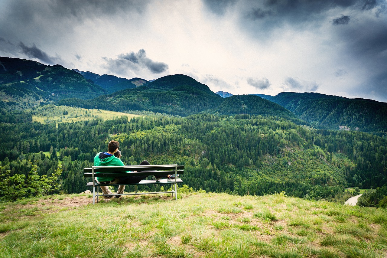 love couple bank free photo