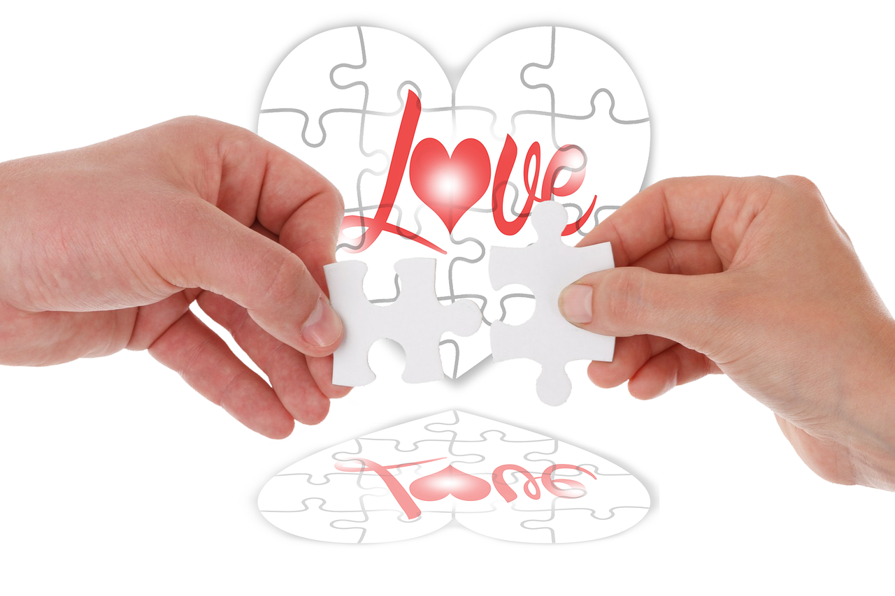 love heart puzzle free photo