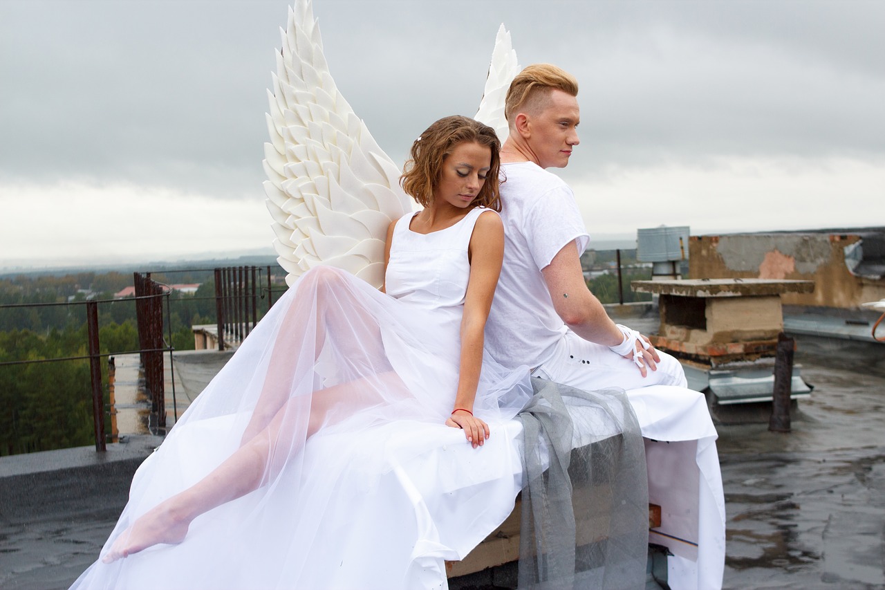 love  angels  couple free photo