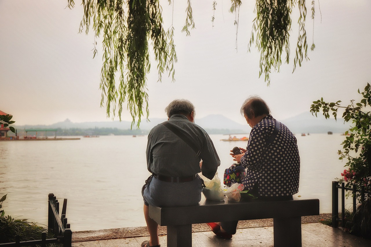 love  lake  couple free photo