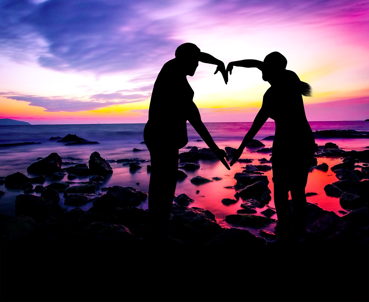 love  silhouette  couple free photo