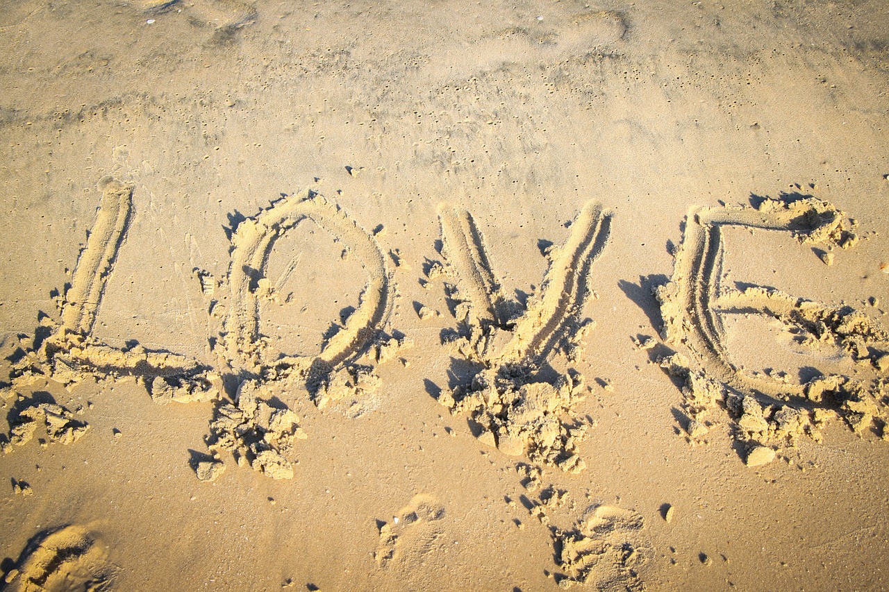 love beach word free photo