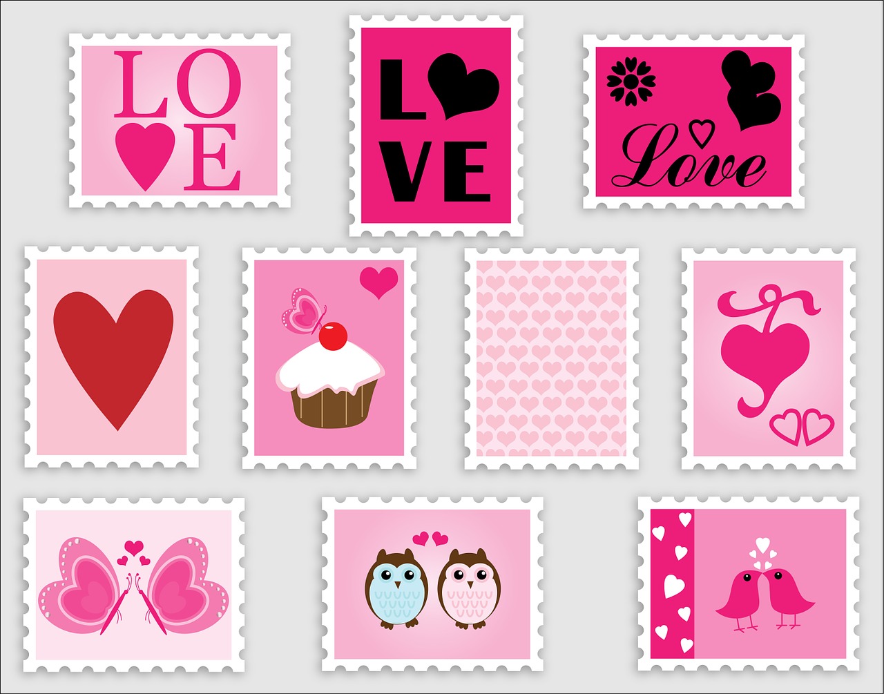 love romance stamps free photo