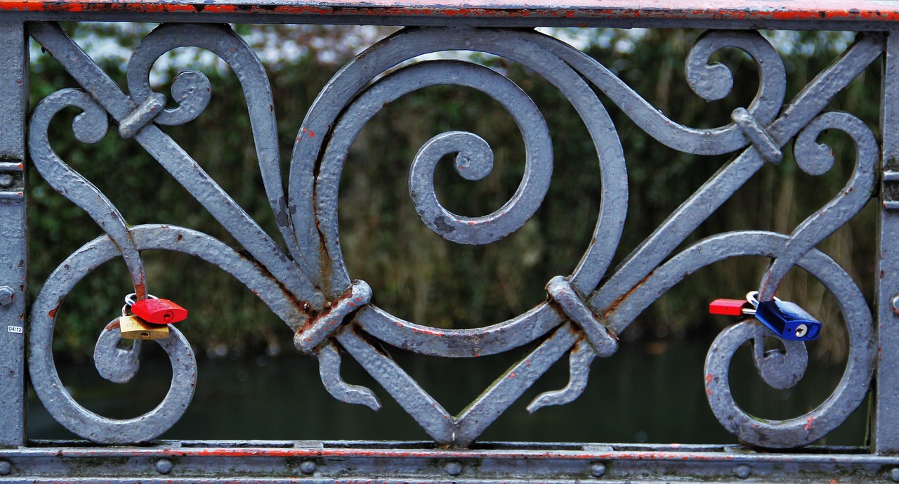 love locks railing symbol free photo