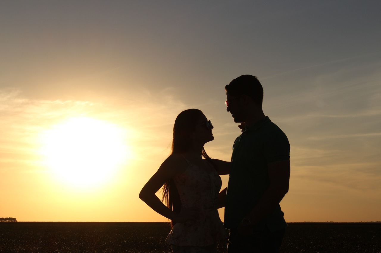 love story silhouette sunset free photo