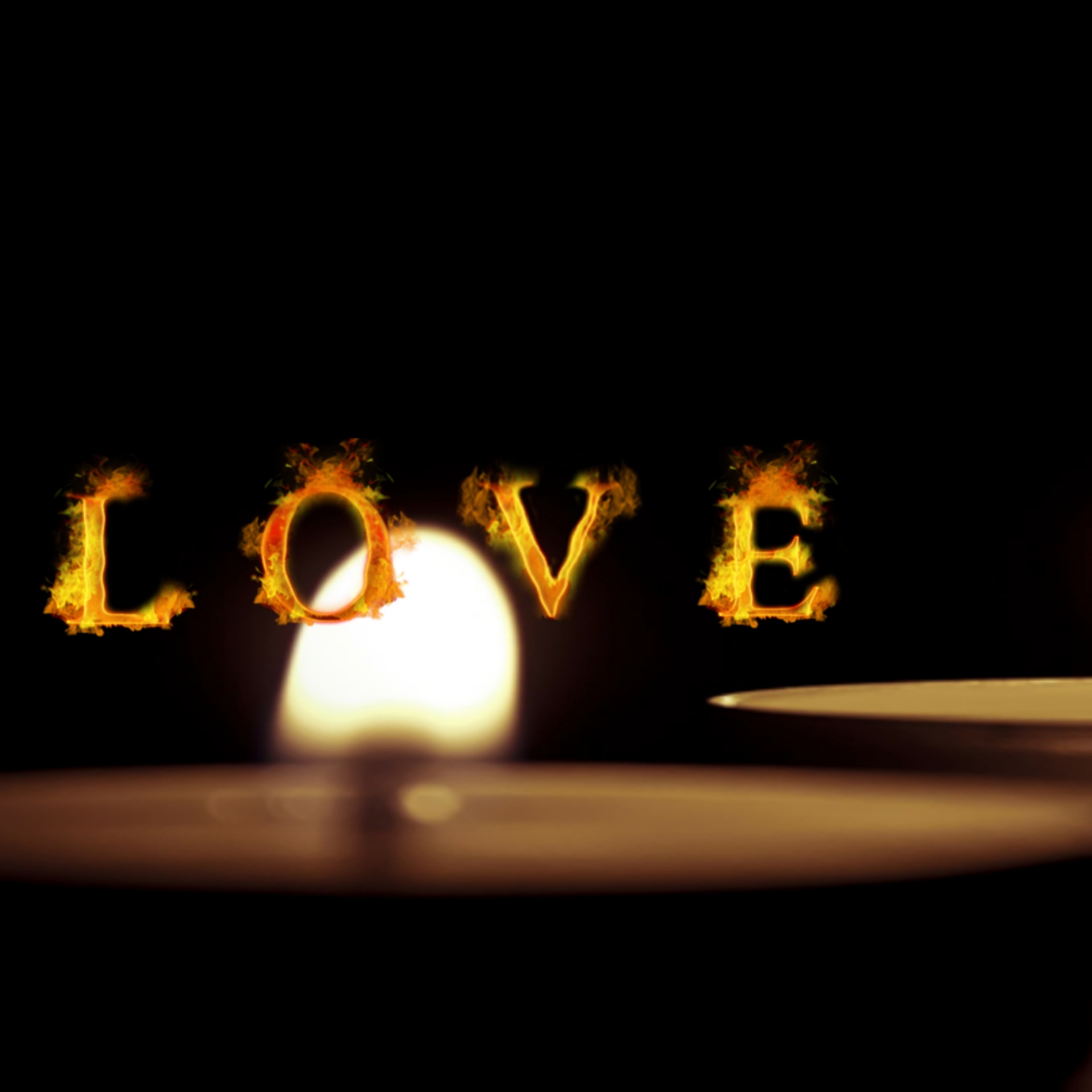 love flame text free photo