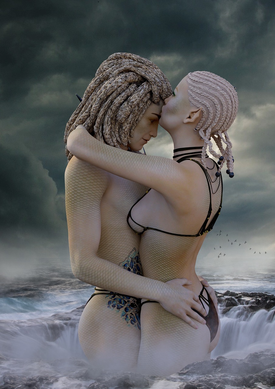 lovers mermaid love free photo