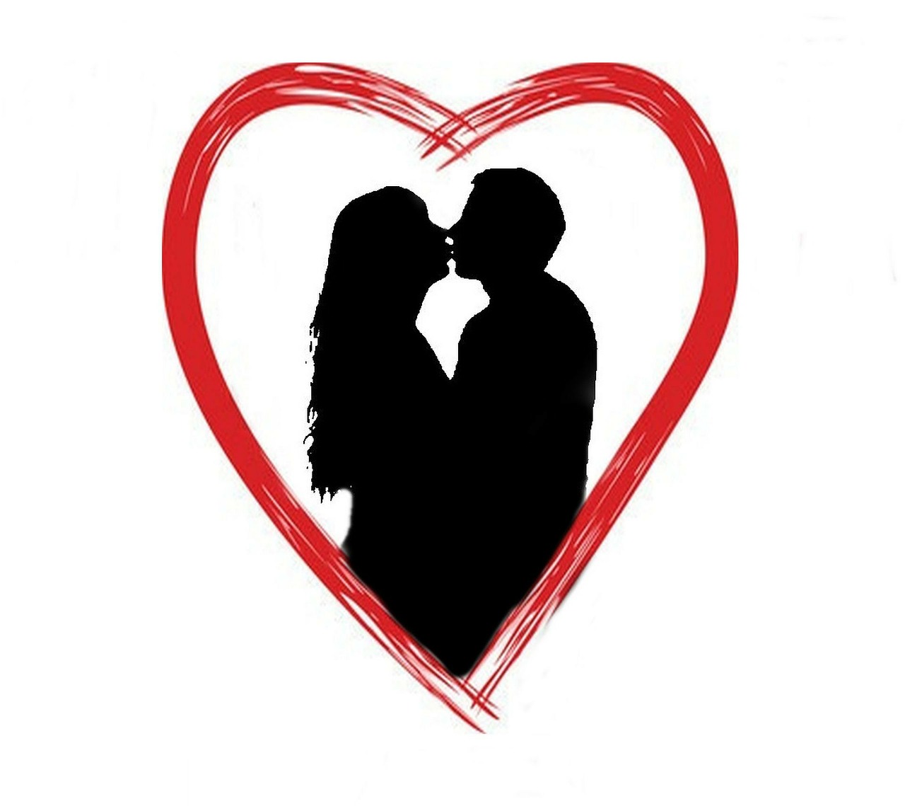 lovers heart silhouette free photo